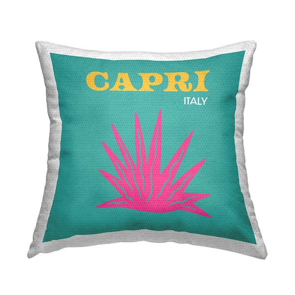 Stupell Industries Floral Summer Capri Italy Green Square Outdoor Throw Pillow