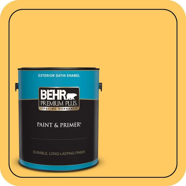 BEHR PREMIUM PLUS 1 gal. #P260-6 Smiley Face Satin Enamel Exterior Paint & Primer