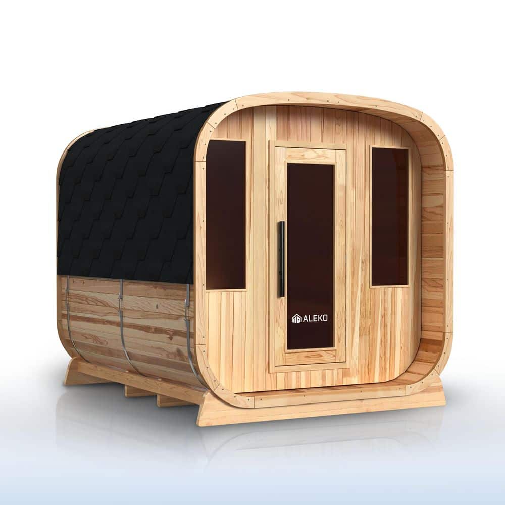 ALEKO Rustic Series 6-Person Outdoor Cedar Wet/Dry Square Sauna