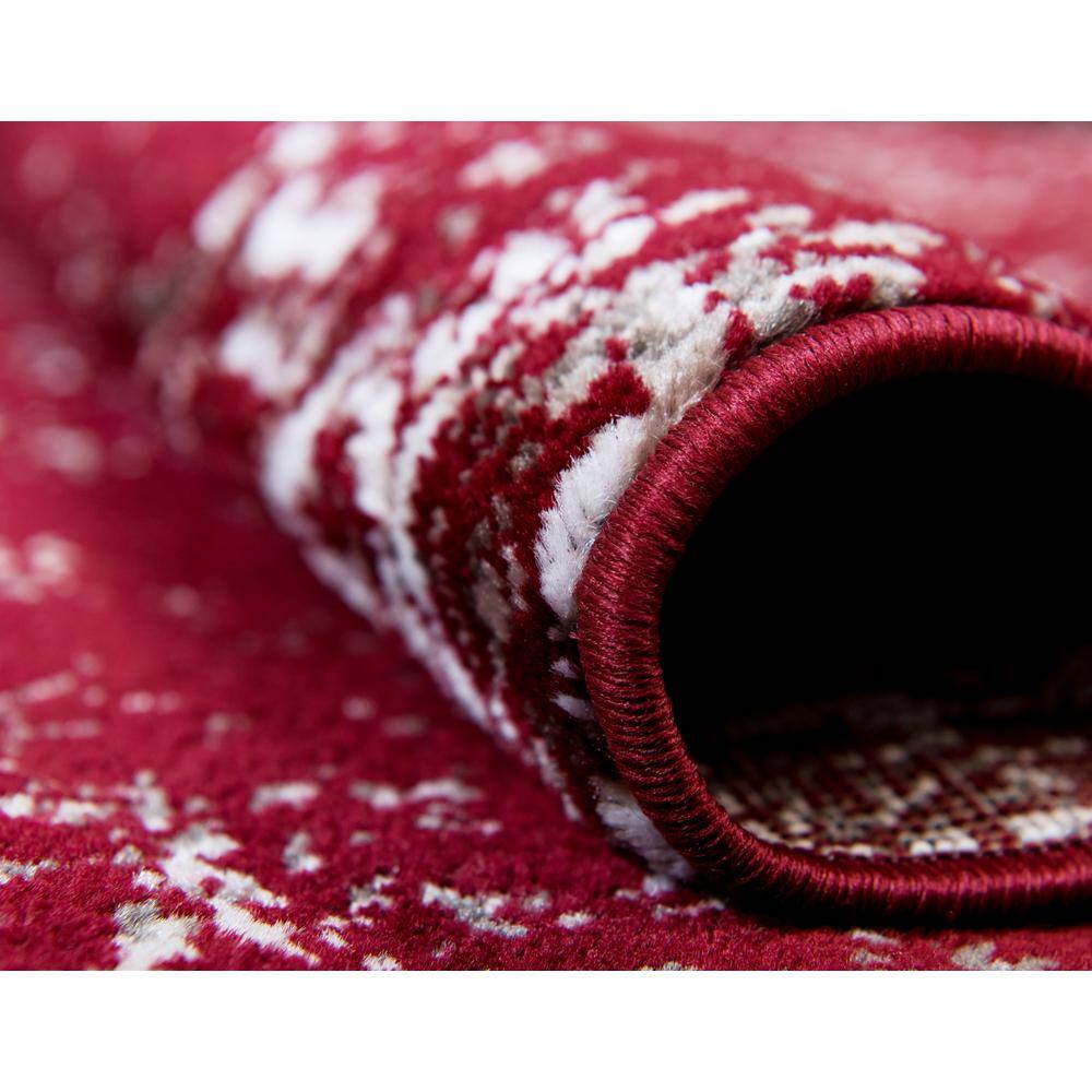 Chic Burgundy Synthetic 9' x 12' Rectangular Indoor Rug