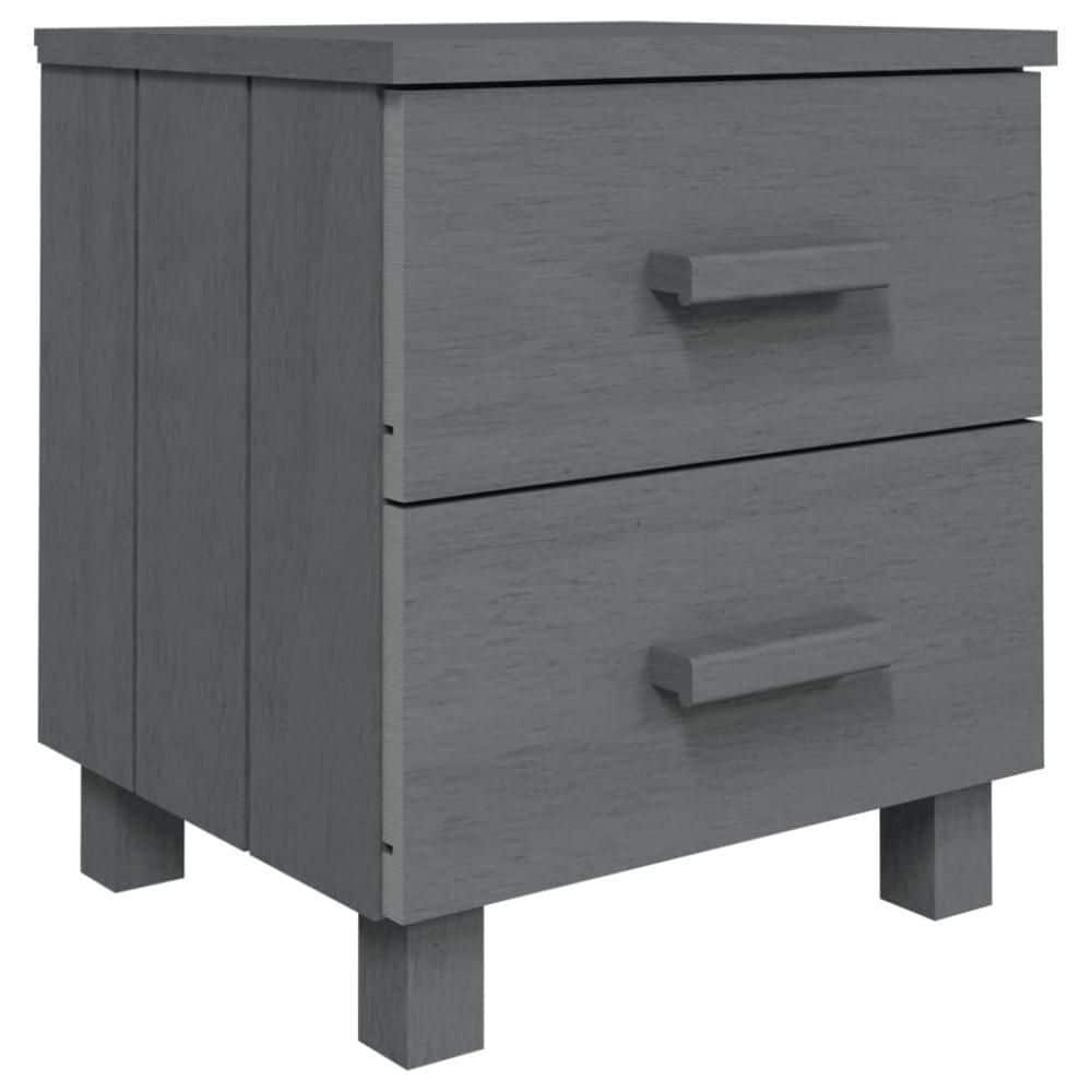 Dark Gray 2 Drawer 13.8 in. Nightstand