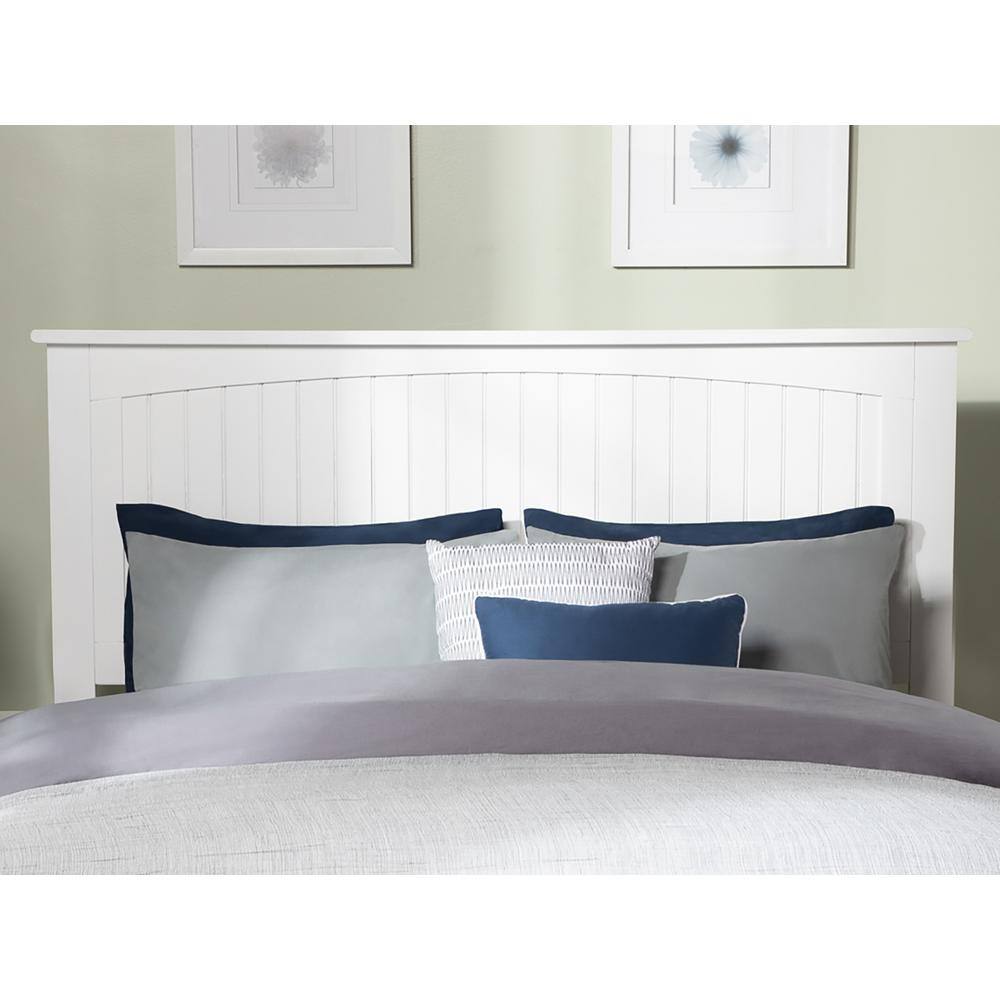 Nantucket White Queen Wood Platform Bed with Slats