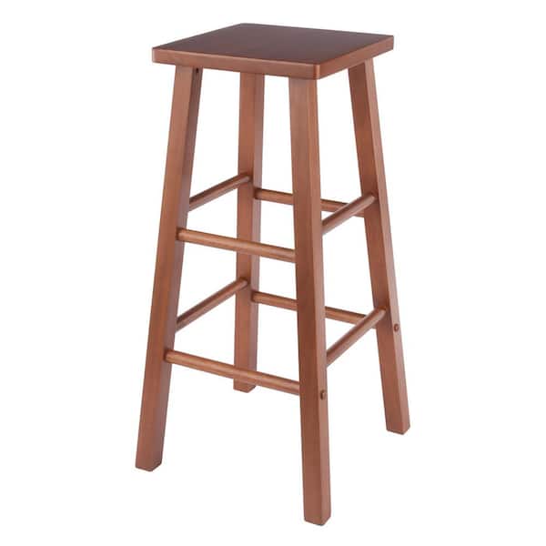 Carrick 29 in. Wood Bar Stool in Teak Finish