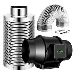 AeroZesh 6 in. 405 CFM Smart Inline Duct Fan Kit with Carbon Filter and Ducting