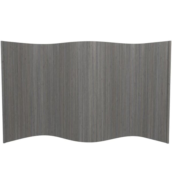 Bamboo Wave 48 in. Grey 1-Panel Room Divider