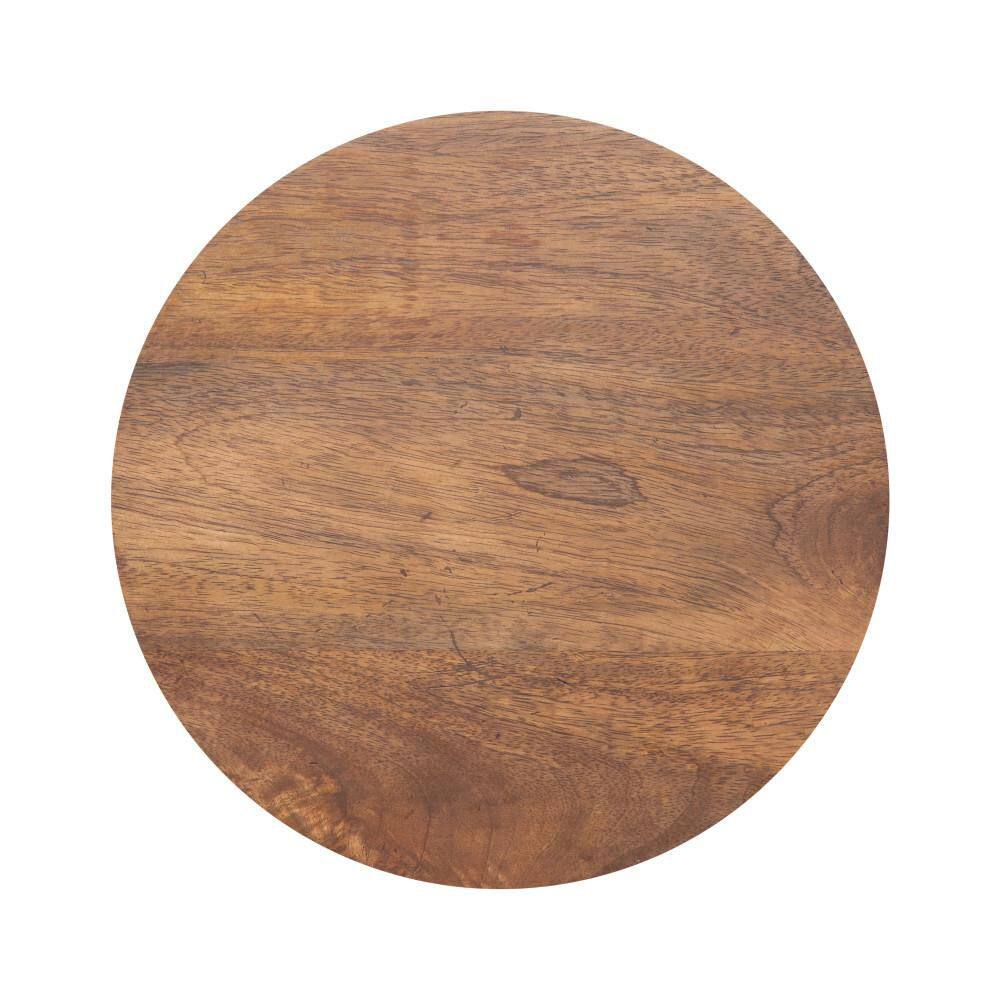 Talcott 12 in. Walnut Brown Round Solid Wood End Table - thumbnail 6