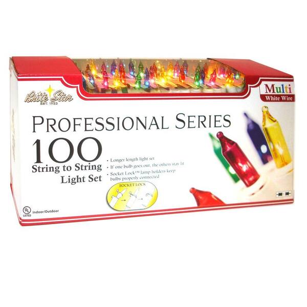 100-Light Professional Series Multi-Color Mini Light Set with White Wire (Set of 2)