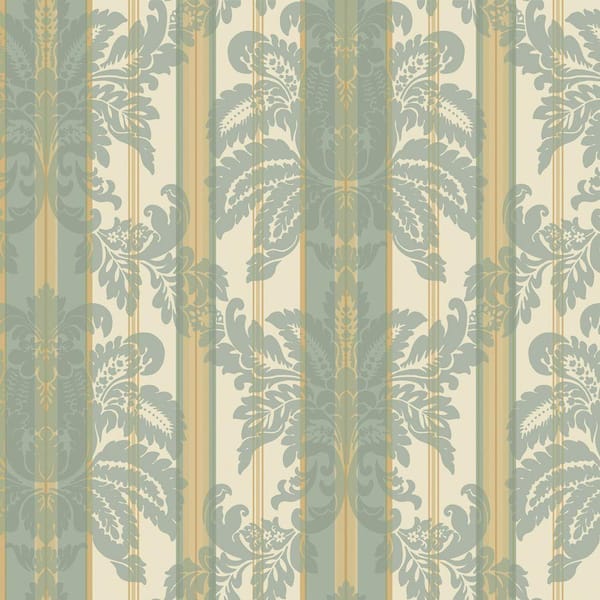 The Wallpaper Company 56 sq. ft. Blue Suede Damask Stripe Wallpaper