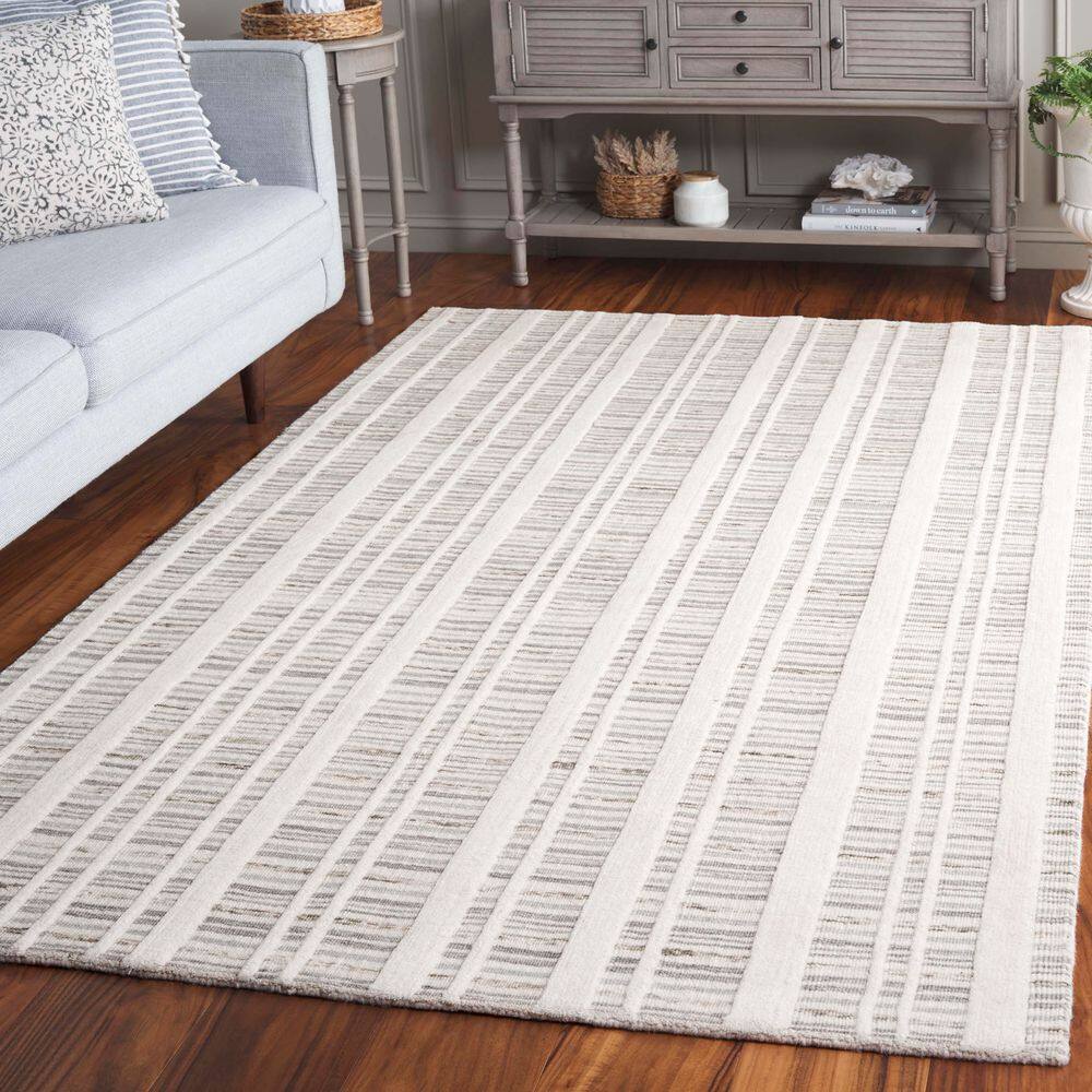 Fifth Avenue 5 ft. x 8 ft. Gray/Ivory Scandinavian Striped Area Rug price history on PriceWatchPro