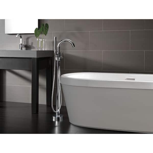 Trinsic Single-Handle Floor-Mount Roman Tub Faucet with Hand Shower in Chrome (Valve Included) Trinsic Single-Handle Floor-Mount Roman Tub Faucet with Hand Shower in Chrome (Valve Included)