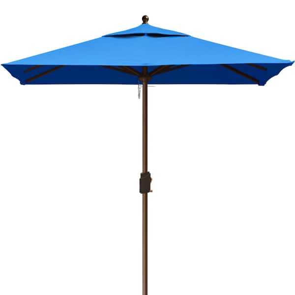 Terracemaster USA 6 ft. x 6 ft. 10-Year-Non-Fading Sunumbrella Square Market Umbrella Patio Outdoor Table in Royal Blue