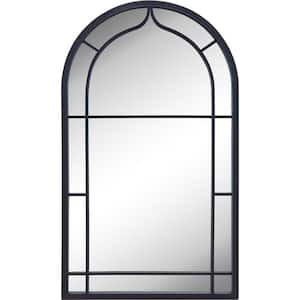Medium Arch Dark Gray Contemporary Mirror (33 in. H x 1 in. W)