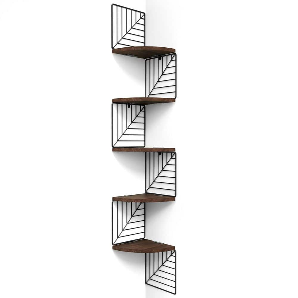 Corner Shelf 5 Tier Shelves factory for Wall Storage, Easy-to-Assemble Floating Wall Mou