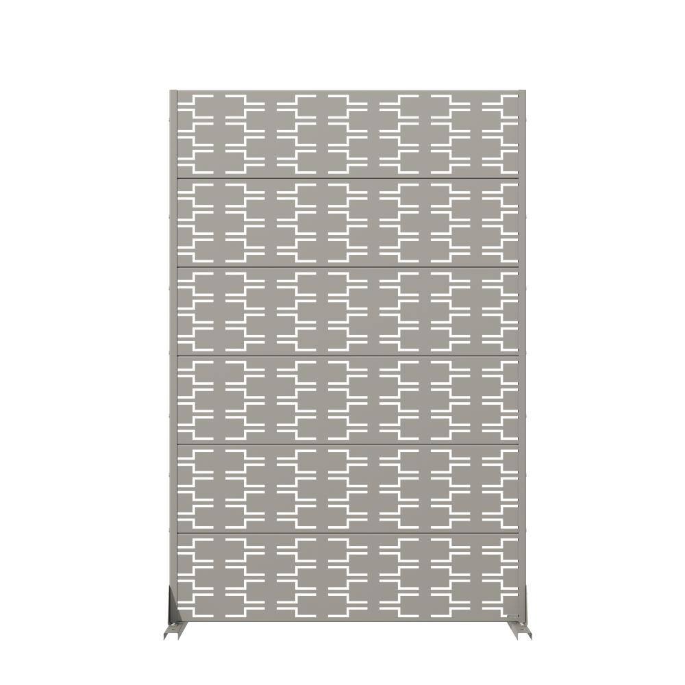 72 in. H x 47 in. W Outdoor Gray Galvanized Steel Decorative Garden Fence Privacy Screen price history on PriceWatchPro