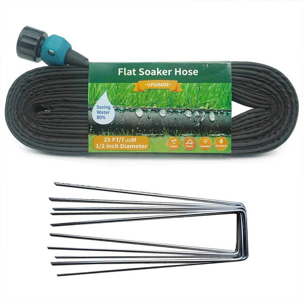 25 ft Flat Soaker Hose with Stake, Linkable Drip Irrigation System for Garden, Saves 82% Water, Leak-Free Design price history on PriceWatchPro