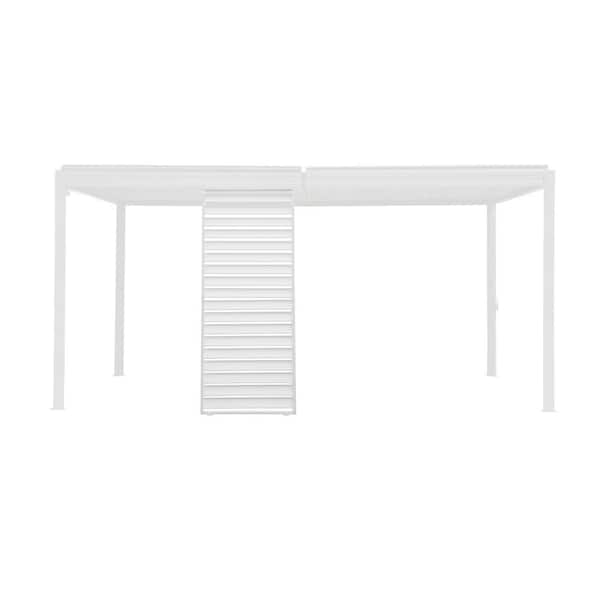 Aluminum Privacy Screen Side Wall with Shutters for Pergola Accessories, White