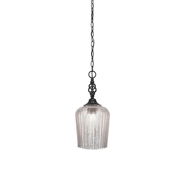 maaa88k0♡ Bridgewater 100-Watt 1-Light Matte Black Shaded Pendant
