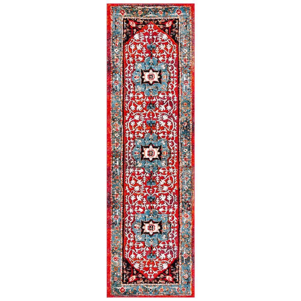 Vintage Hamadan 2 ft. x 8 ft. Blue/Red Medallion Ornate Runner Rug price history on PriceWatchPro