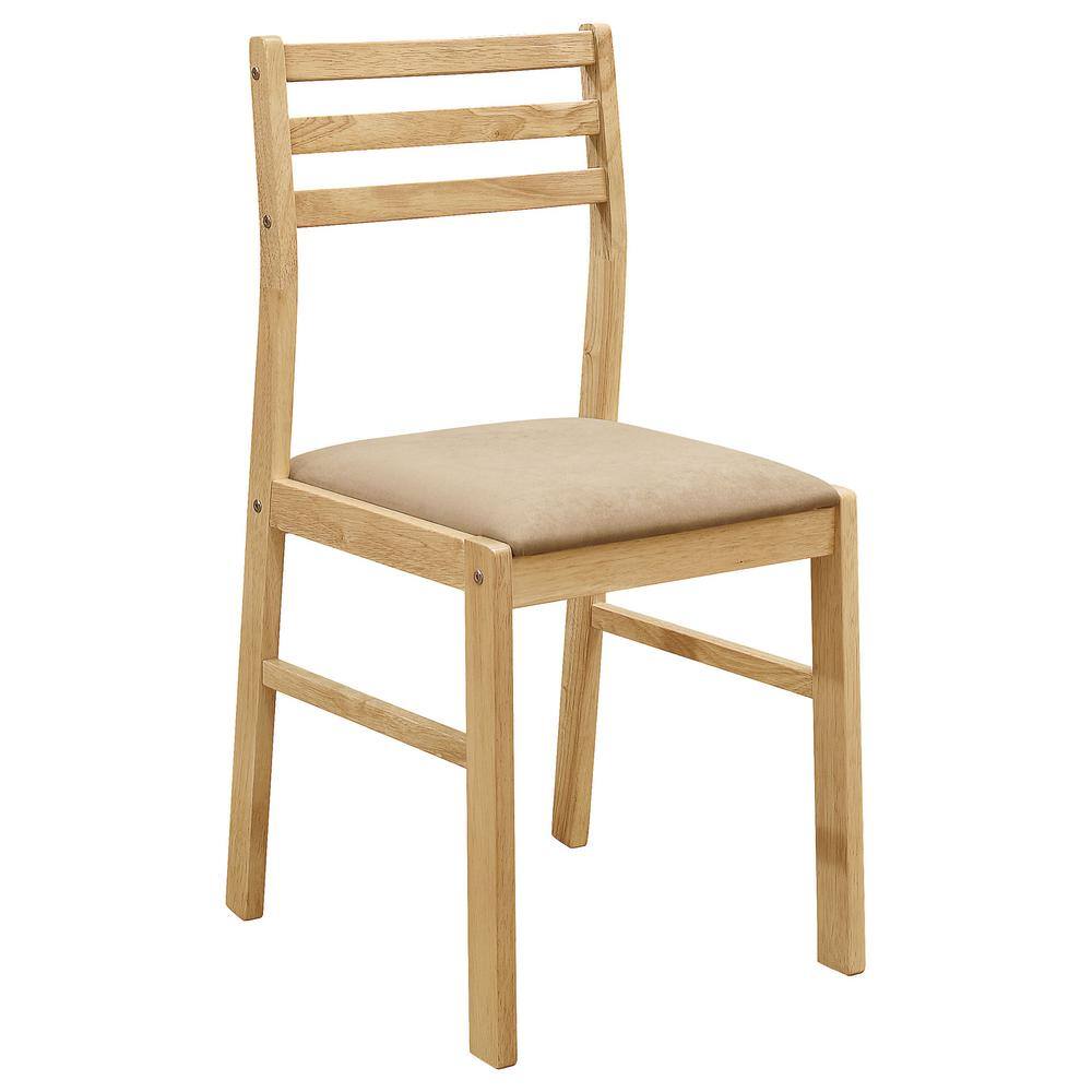 Natural Beige Round Drop-Leaf Dining Table Set with Two Chairs