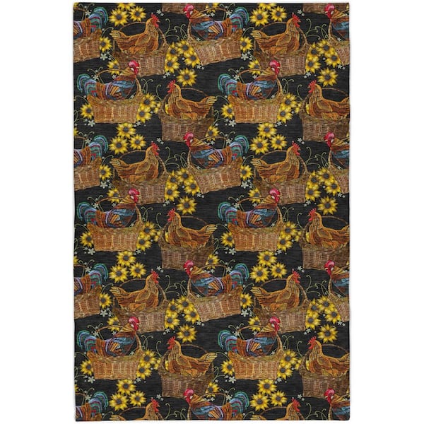 Dream Shag Premium Machine Washable Abstract ADS157 Midnight 5 ft. x 7 ft. 6 in. Area Rug