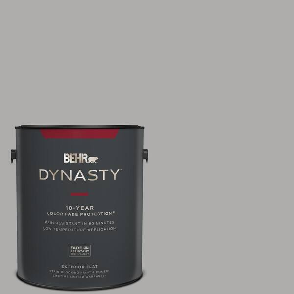 BEHR DYNASTY 1 gal. #N520-3 Flannel Gray Flat Exterior Stain-Blocking Paint  & Primer 465401 - The Home Depot