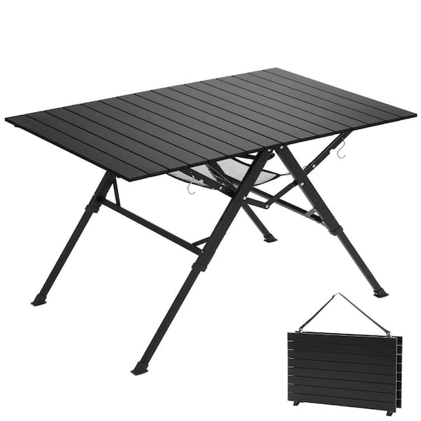ITOPFOX Outdoor Folding Table with Lightweight Aluminum Roll-up