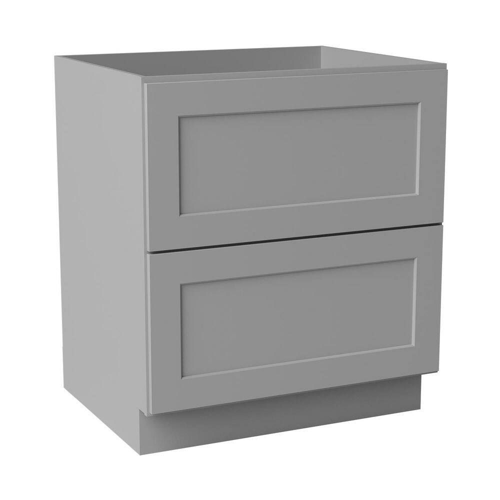 30 in. W x 24 in. D x 34.5 in. H Ready to Assemble Solid Wood Shaker 2 Drawers Base Kitchen Cabinet in Light Grey price history on PriceWatchPro