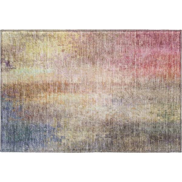 Mayfield Premium Machine Washable Abstract AMF2241 Blush 2 ft. x 3 ft. Accent Rug