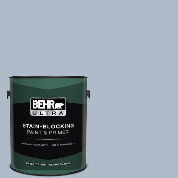 BEHR ULTRA 1 gal. #PPU15-16 Simply Blue Semi-Gloss Enamel Exterior Paint & Primer