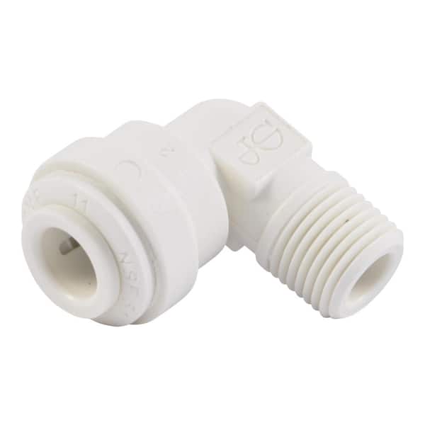 John Guest 1/4 in. O.D. Push-to-Connect x 1/8 in. MIP NPTF Polypropylene 90° Elbow Adapter Fitting
