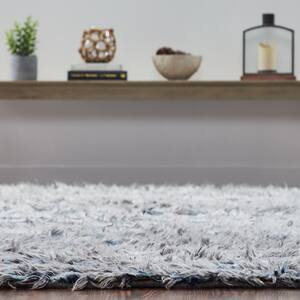 Shag Blue/Gray 2 ft. 6 in. x 10 ft. Area Rug