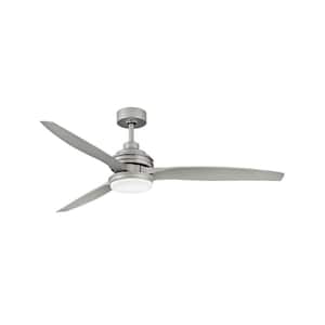 Artiste 60 in. Integrated LED Indoor/Outdoor Brushed Nickel Ceiling Fan with Wall Switch