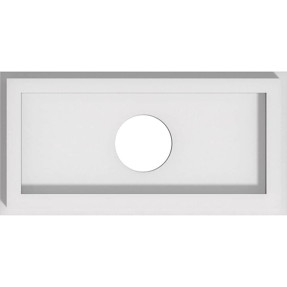 White PVC Contemporary Rectangular Ceiling Medallion, 10" x 5"