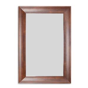 38 in. H x 25.5 in. W Rustic Framed Rectangle Brown Decorative Mirror