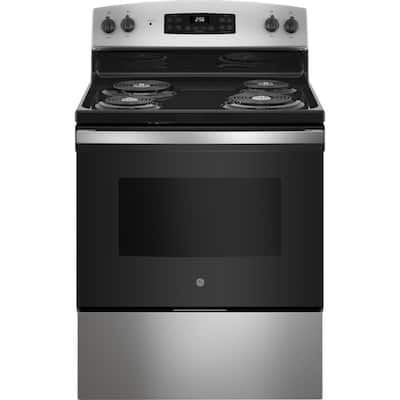 30 in. 4 Burner Element Free-Standing Electric Range in Stainless Steel