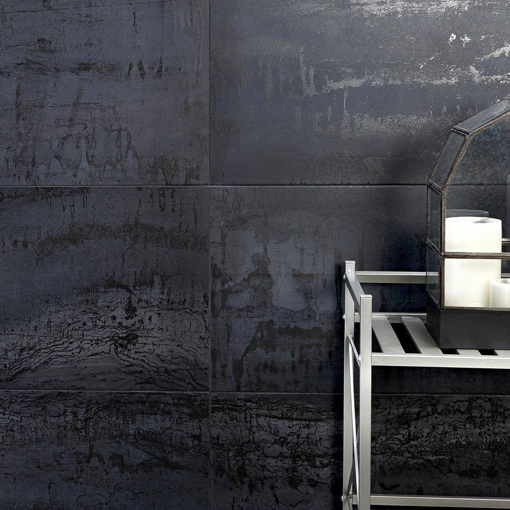 Large Dark Gray Matte Porcelain Rectified Floor and Wall Tile
