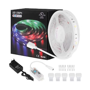 16.40 ft. Smart Plug-in Cuttable Color Changing Integrated LED Strip Light with App And Remote Control