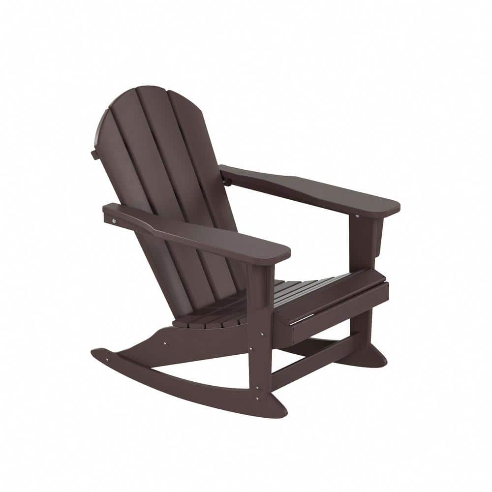 Laguna Dark Brown Eco-Friendly Poly Adirondack Rocking Chair