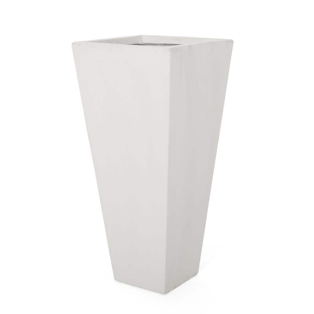 Matte White Lightweight Concrete Outdoor Flower Pot with Drainage Hole price history on PriceWatchPro