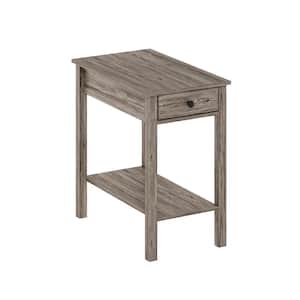 Montale 12.8 in. Rustic Oak Rectangle/Long Wood Side Table with Drawer