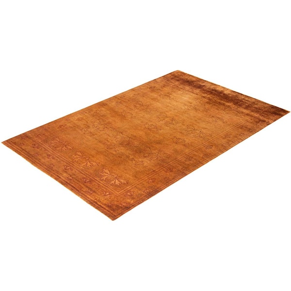 Overdyed Gold 6 ft. x 9 ft. Solid Wool Indoor Area Rug