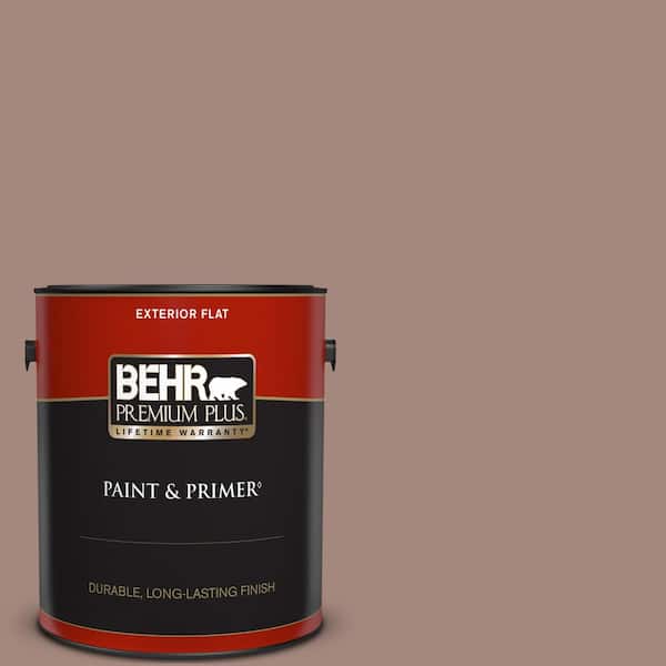 BEHR PREMIUM PLUS 1 gal. #BNC-11 Pink Granite Flat Exterior Paint & Primer