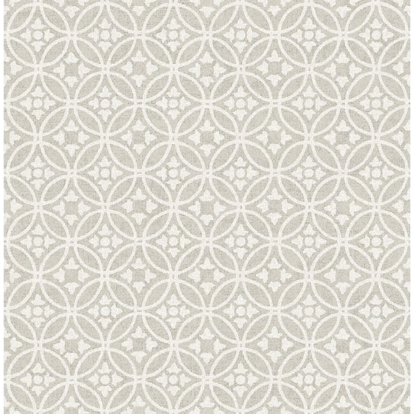 A-Street Prints Larsson Grey Ogee Wallpaper Sample