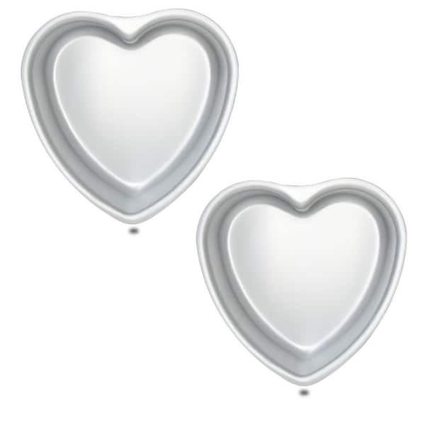 8 in. x 2 in. Aluminum Cake Pan with Heart-shaped for Weddings, Parties, Family and Other Occasions Cake Making (2-Pack)
