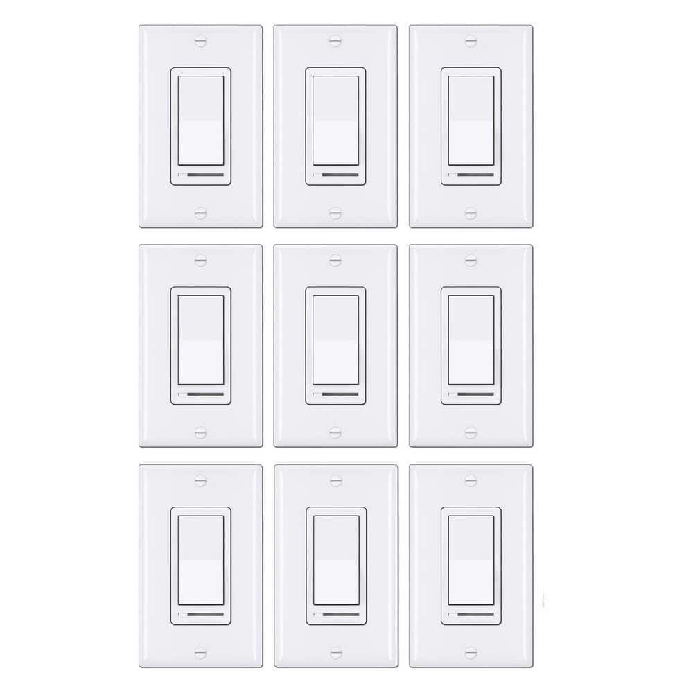 10-Pack Light Switch Compatible with LED Dimmable Lamp, CFL, Incandescent, Halogen Bulb, Single Pole or 3 Way, White price history on PriceWatchPro