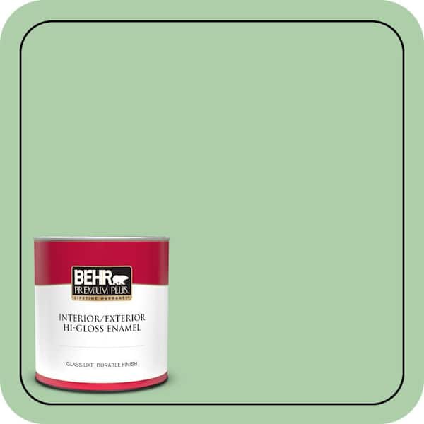 BEHR PREMIUM PLUS 1 qt. #450D-4 Garden Room Hi-Gloss Enamel Interior/Exterior Paint & Primer