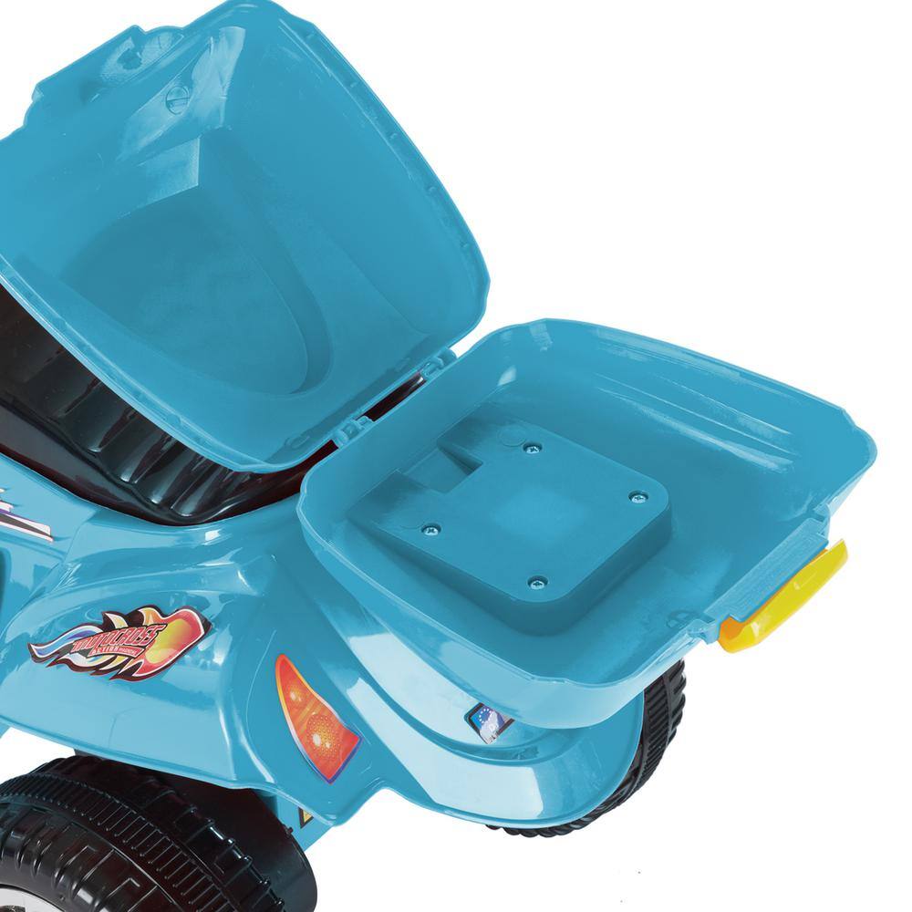 Toy Time Kids Motorcycle - 3-Wheel Electric Ride-On Car with Reverse, Sounds, Headlights - Blue