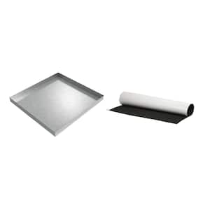 Washer Drip Pan with Anti-Vibration Pad - 32 in. x 30 in. x 2.5 in. Galvanized Steel