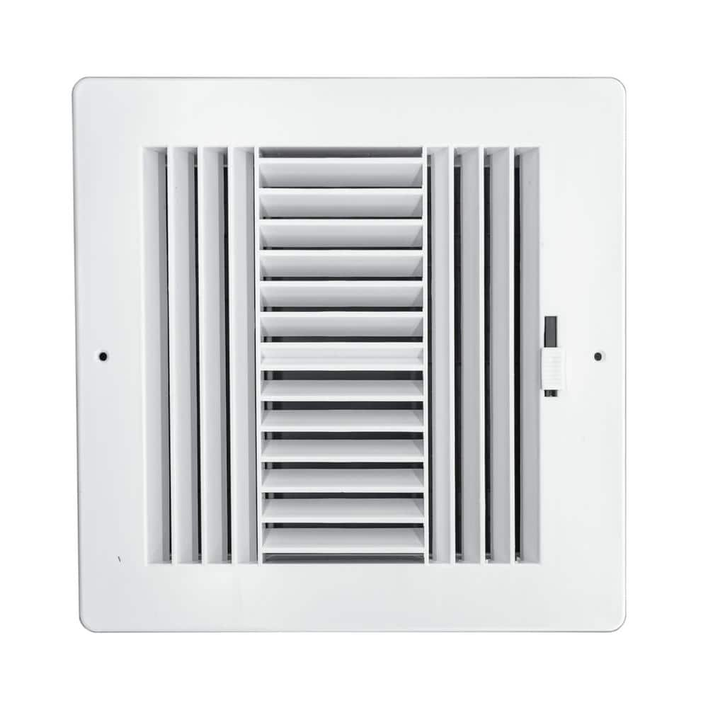 Venti Air 6 In X 6 In White Plastic Square 4 Way Supply Register For   Whites Venti Air Registers Grilles Hps0606 64 1000 