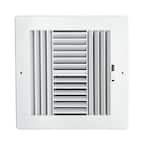 Venti Air 6 in. W x 6 in. H Steel for Ceiling or Sidewall White 4-Way ...